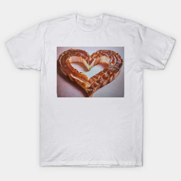 Bacon-hearted T-Shirt by clavianpuppet